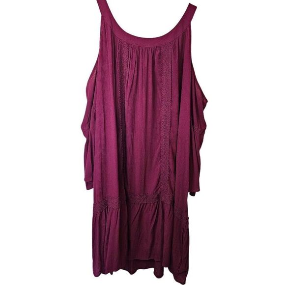Terra & Sky Dresses & Skirts - New Terra and Sky Dress Womens Size 3X 3/4 Bell Sleeve Cold Shoulder Scoop Neck